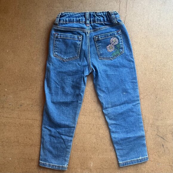 Mini Boden Embroidered Floral Jeans Girls Size 4Y - Picture 2 of 5